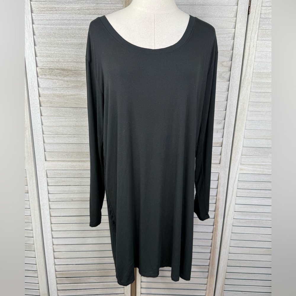 VICTORIA'S SECRET Super Soft Modal Sleep
Shirt w Lace Details Black-Medium